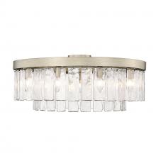 Golden Canada 1768-9SF WG-HWG - Ciara WG 9 Light Semi-Flush in White Gold with Hammered Water Glass Shade