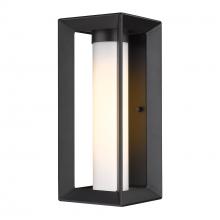 Golden Canada 2073-OWM NB-OP - Smyth Outdoor Medium Wall Sconce in Natural Black with Opal Glass