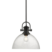 Golden Canada 3118-L BLK-SD - Hines 1-Light Pendant in Matte Black with Seeded Glass