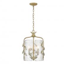 Golden Canada 3160-3P WG-HWG - Calla WG 3 Light Pendant in White Gold with Hammered Water Glass Shade