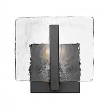 Golden Canada 3164-1W BLK-HWG - Aenon 1 Light Wall Sconce in Matte Black with Hammered Water Glass Shade