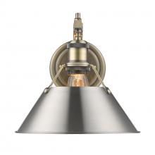 Golden Canada 3306-1W AB-PW - Orwell 1-Light Wall Sconce in Aged Brass with Pewter