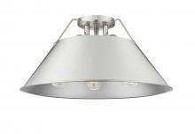 Golden Canada 3306-3FM PW-PW - Orwell 3-Light Flush Mount in Pewter