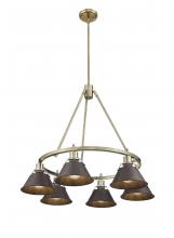 Golden Canada 3306-6 AB-RBZ - Orwell 6-Light Chandelier in Aged Brass with Rubbed Bronze