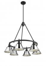 Golden Canada 3306-6 BLK-CH - Orwell 6-Light Chandelier in Matte Black with Chrome