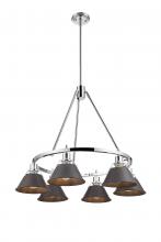 Golden Canada 3306-6 CH-RBZ - Orwell 6-Light Chandelier in Chrome with Rubbed Bronze