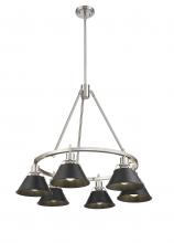 Golden Canada 3306-6 PW-BLK - Orwell 6-Light Chandelier in Pewter with Matte Black