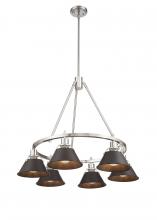 Golden Canada 3306-6 PW-RBZ - Orwell 6-Light Chandelier in Pewter with Rubbed Bronze