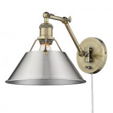 Golden Canada 3306-A1W AB-PW - Orwell Articulating Wall Sconce in Aged Brass with Pewter