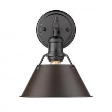 Golden Canada 3306-BA1 BLK-RBZ - Orwell 1-Light Bath Vanity in Matte Black with Rubbed Bronze