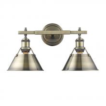 Golden Canada 3306-BA2 AB-AB - Orwell 2-Light Vanity Light in Aged Brass