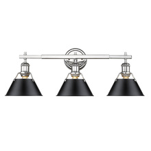 Golden Canada 3306-BA3 CH-BLK - Orwell 3-Light Vanity Light in Chrome with Matte Black