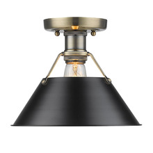 Golden Canada 3306-FM AB-BLK - Orwell 1-Light Flush Mount in Aged Brass with Matte Black