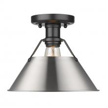 Golden Canada 3306-FM BLK-PW - Orwell 1-Light Flush Mount in Matte Black with Pewter