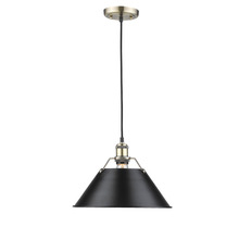 Golden Canada 3306-L AB-BLK - Orwell 14" Wide Large Pendant in Aged Brass with Matte Black