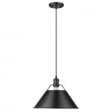 Golden Canada 3306-L BLK-BLK - Orwell 14" Wide Large Pendant in Matte Black