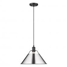 Golden Canada 3306-L BLK-CH - Orwell 14" Wide Large Pendant in Matte Black with Chrome