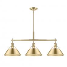 Golden Canada 3306-LP BCB-BCB - Orwell BCB 3 Light Linear Pendant in Brushed Champagne Bronze with Brushed Champagne Bronze shades