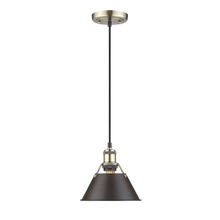 Golden Canada 3306-S AB-RBZ - Orwell 7.5" Wide Small Pendant in Aged Brass with Rubbed Bronze