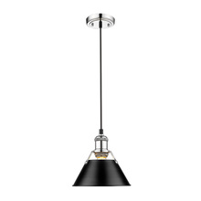 Golden Canada 3306-S CH-BLK - Orwell 7.5" Wide Small Pendant in Chrome with Matte Black