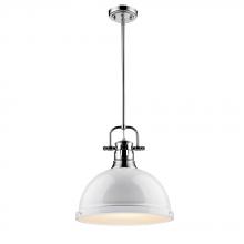 Golden Canada 3604-L CH-WH - 1 Light Pendant with Rod