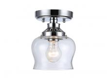 Golden Canada 3610-SF CH-CLR - Daphne 1-Light Semi-Flush in Chrome with Clear Glass