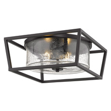 Golden Canada 4309-FM BLK-BLK-SD - Mercer Flush Mount in Matte Black with Matte Black accents and Seeded Glass