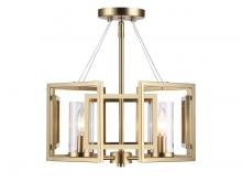 Golden Canada 6068-SF BCB - Marco 4-Light Semi-Flush in Brushed Champagne Bronze with Clear Glass