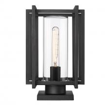 Golden Canada 6071-OPR NB-CLR - Tribeca NB Pier Mount - Outdoor in Natural Black with Clear Glass Shade