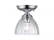 Golden Canada 6952-SF7 CH-CLR - Audra 1-Light Semi-Flush in Chrome with Clear Glass