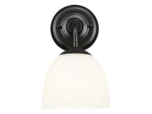 Golden Canada 6954-1W BLK-OP - Dorinda 1-Light Wall Sconce in Matte Black with Opal Glass