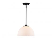 Golden Canada 6954-M BLK-OP - Dorinda 1-Light Pendant in Matte Black with Opal Glass