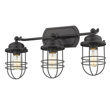 Golden Canada 9808-BA3 BLK - Seaport 3-Light Bath Vanity in Matte Black