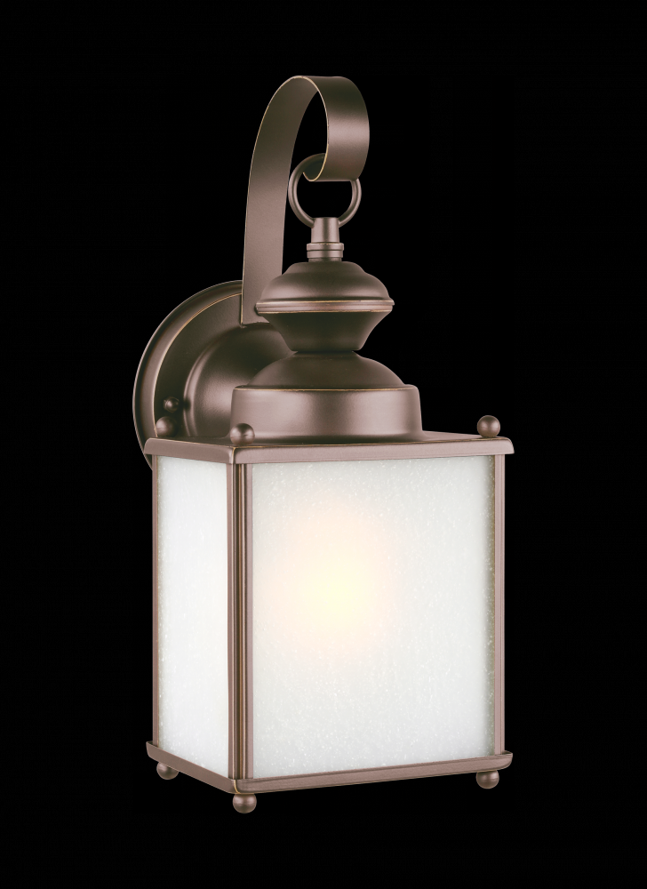 Jamestowne transitional 1-light medium outdoor exterior wall lantern in antique bronze finish with f