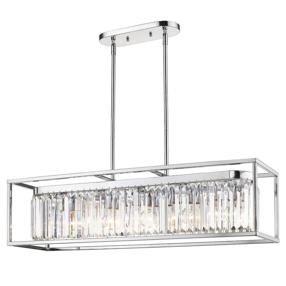 chrome linear pendant light