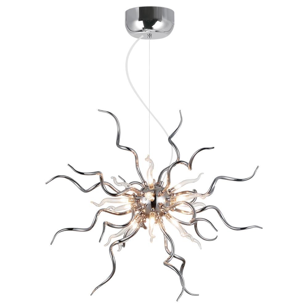 Twist 15 Light Chandelier With Chrome Finish