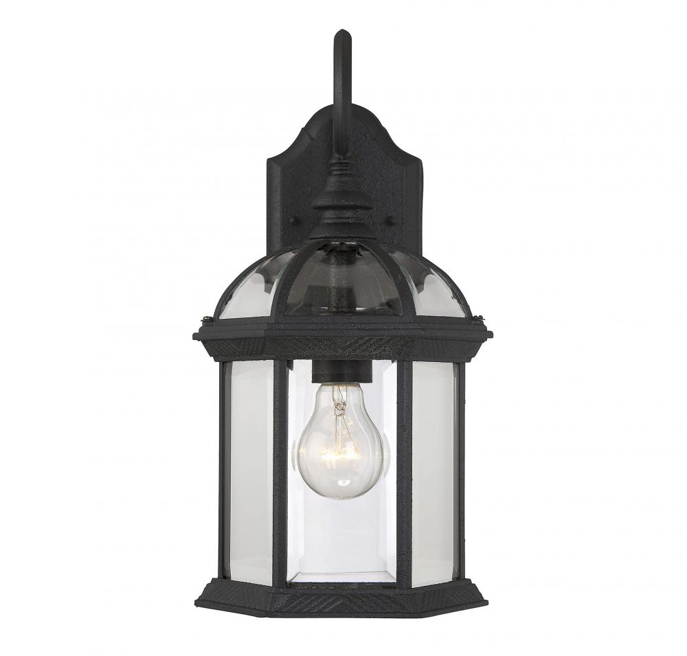 Kensington 1-Light Outdoor Wall Lantern in Textured Black