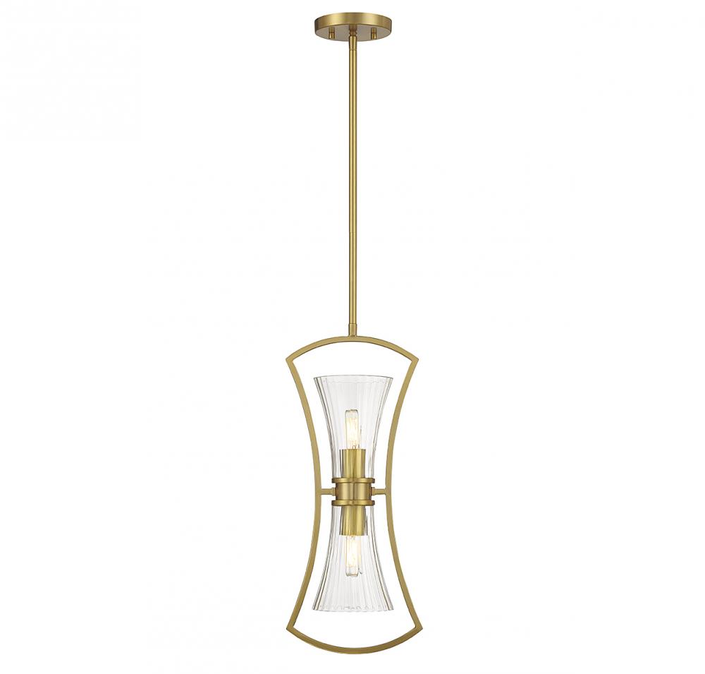 Bennington 2-Light Pendant in Warm Brass