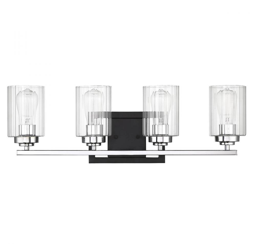 Black chrome vanity deals light