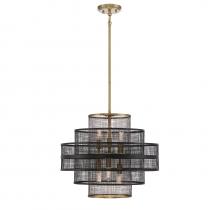 Savoy House Canada 7-1927-6-143 - Kelvin 6-Light Pendant in Matte Black with Warm Brass