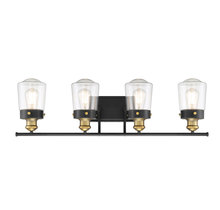 Savoy House Canada 8-2069-4-51 - Macauley 4-Light Bathroom Vanity Light in Vintage Black with Warm Brass