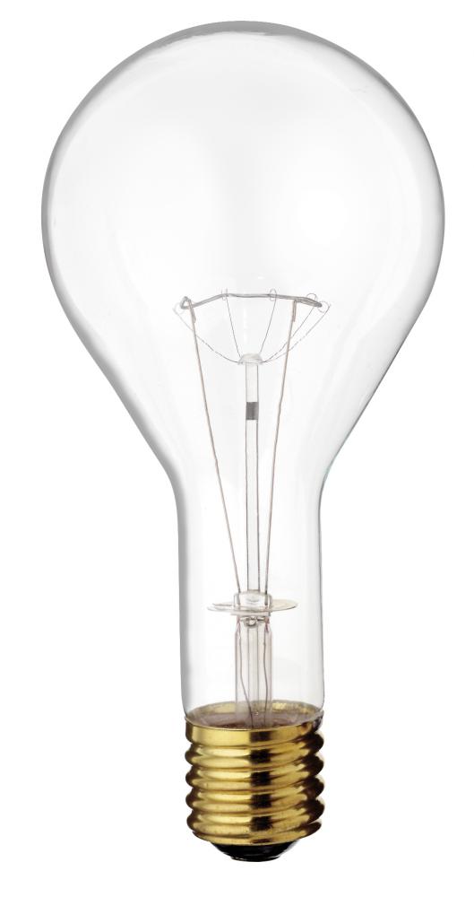 300 Watt PS35 Incandescent; Clear; 2500 Average rated hours; 3600 Lumens; Mogul base; 130 Volt