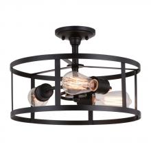 Vaxcel International C0266 - Akron 15-in. 3 Light Semi-Flush Mount Oil Rubbed Bronze