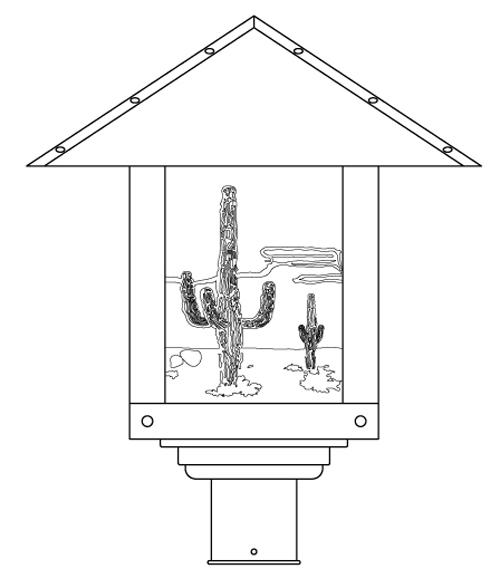 16" timber ridge post mount with cactus  filigree