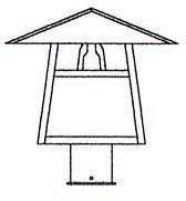 Arroyo Craftsman CP-12EF-BK - 12" carmel post mount without overlay (empty)