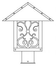 Arroyo Craftsman TRP-12ASTN-RB - 12" timber ridge post mount with ashbury  filigree