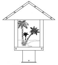 Arroyo Craftsman TRP-12PTM-P - 12" timber ridge post mount with palm tree  filigree