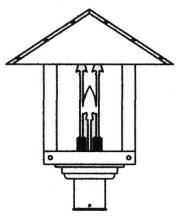 Arroyo Craftsman TRP-16ARWO-BZ - 16" timber ridge post mount with arrow filigree