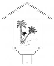 Arroyo Craftsman TRP-16PTRM-VP - 16" timber ridge post mount with palm tree  filigree