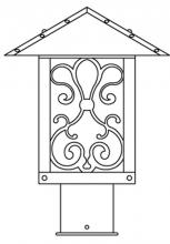 Arroyo Craftsman TRP-9ASAM-BZ - 9" timber ridge post mount with ashbury  filigree